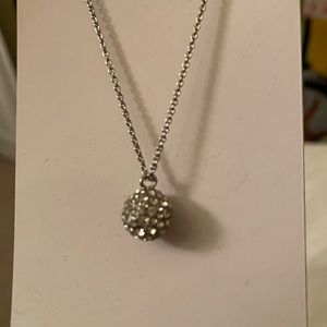 Vera Bradley silver diamond sphere necklace